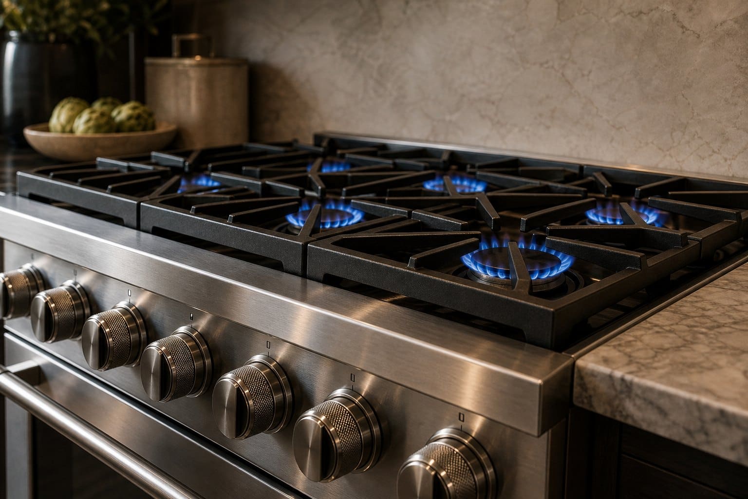 Viking professional range with stainless finish